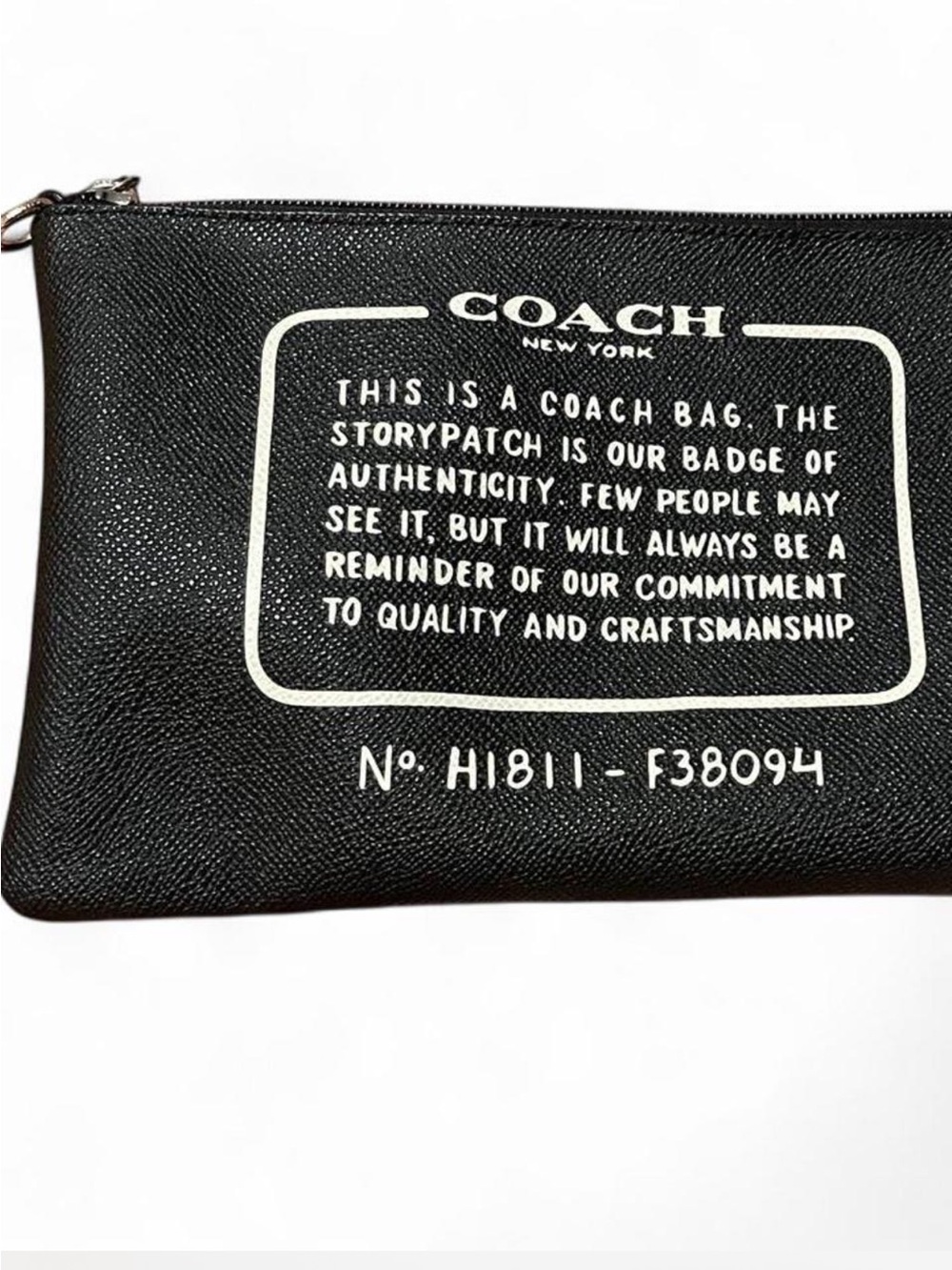 Authentic Coach oversized "Storypatch" Statement Zip Pouch / Clutch